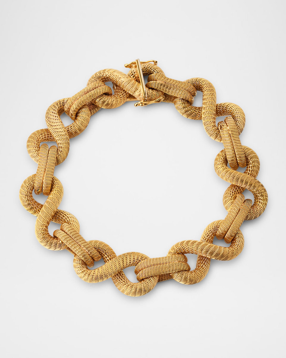Estate 18K Yellow Gold Wire Mesh Like Bracelet